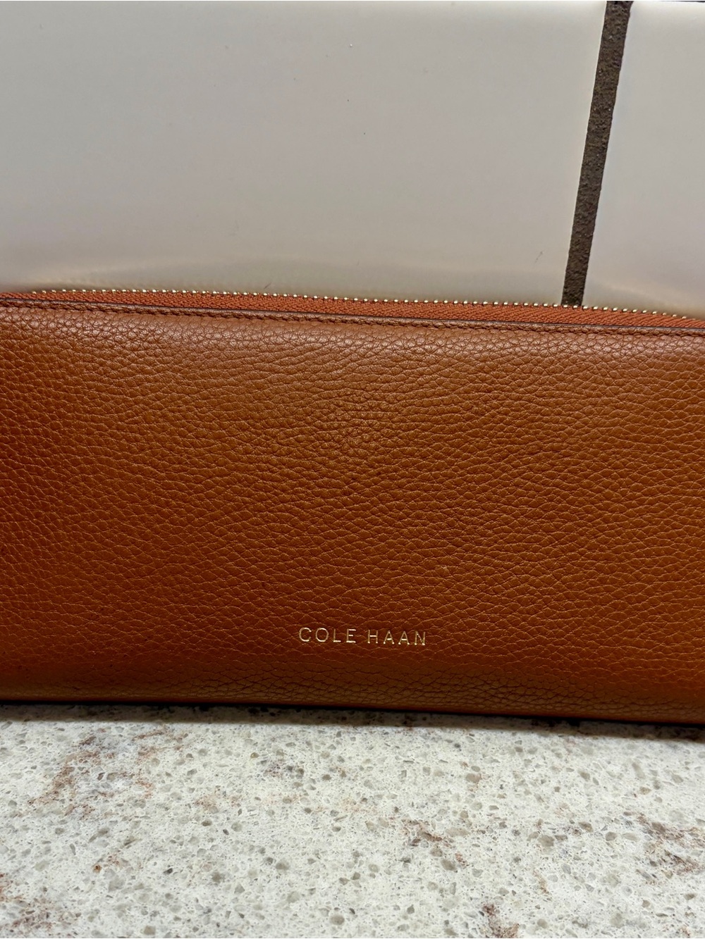 Cole Haan Brown Leather Zip Wallet